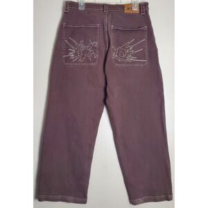 Psyco Baggy Short Pants Brown Large Streetwear Skater Y2K Grunge Back Hit Logo